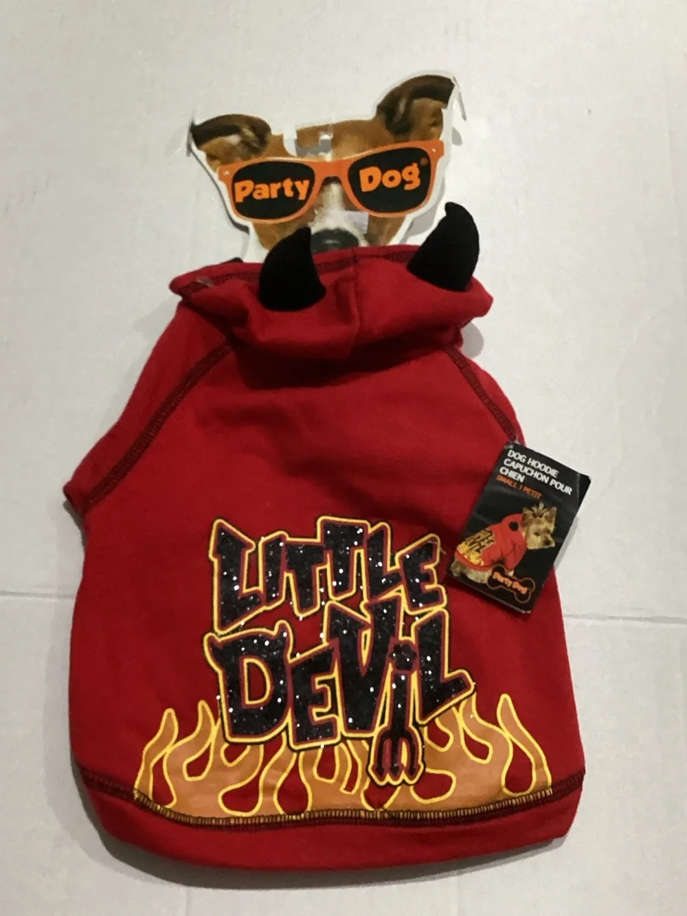 Little Devil Red Dog Hoodie - Party Dog